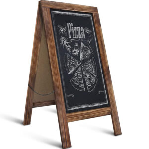 A Frame Chalkboard   Wood A-Frame Sign Rustic Brown Double-Sided Magnetic Board   Chalkboard Menu Board    Weddings - Heavy Duty Hinges