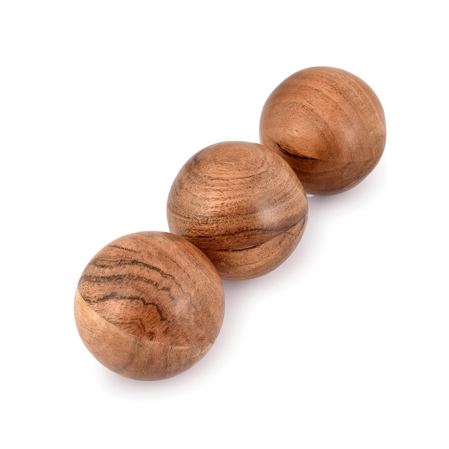 Unfinished acacia wood round balls for DIY crafts