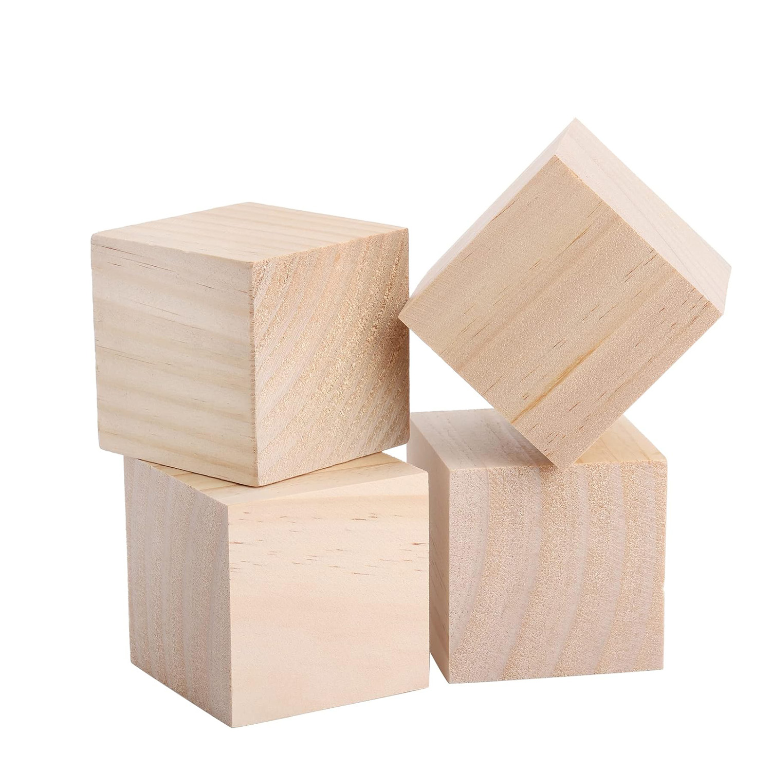 Unfinished Natural Wooden Cubes Bulk Wood Blocks for DIY Crafts, Stamping, and Woodworking Projects - Image 6