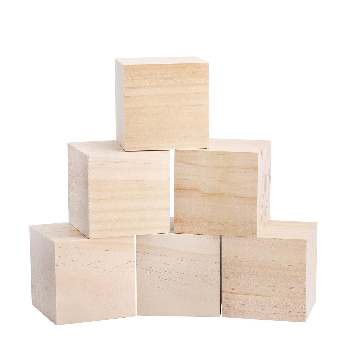 Unfinished Natural Wooden Cubes Bulk Wood Blocks for DIY Crafts, Stamping, and Woodworking Projects - Image 2