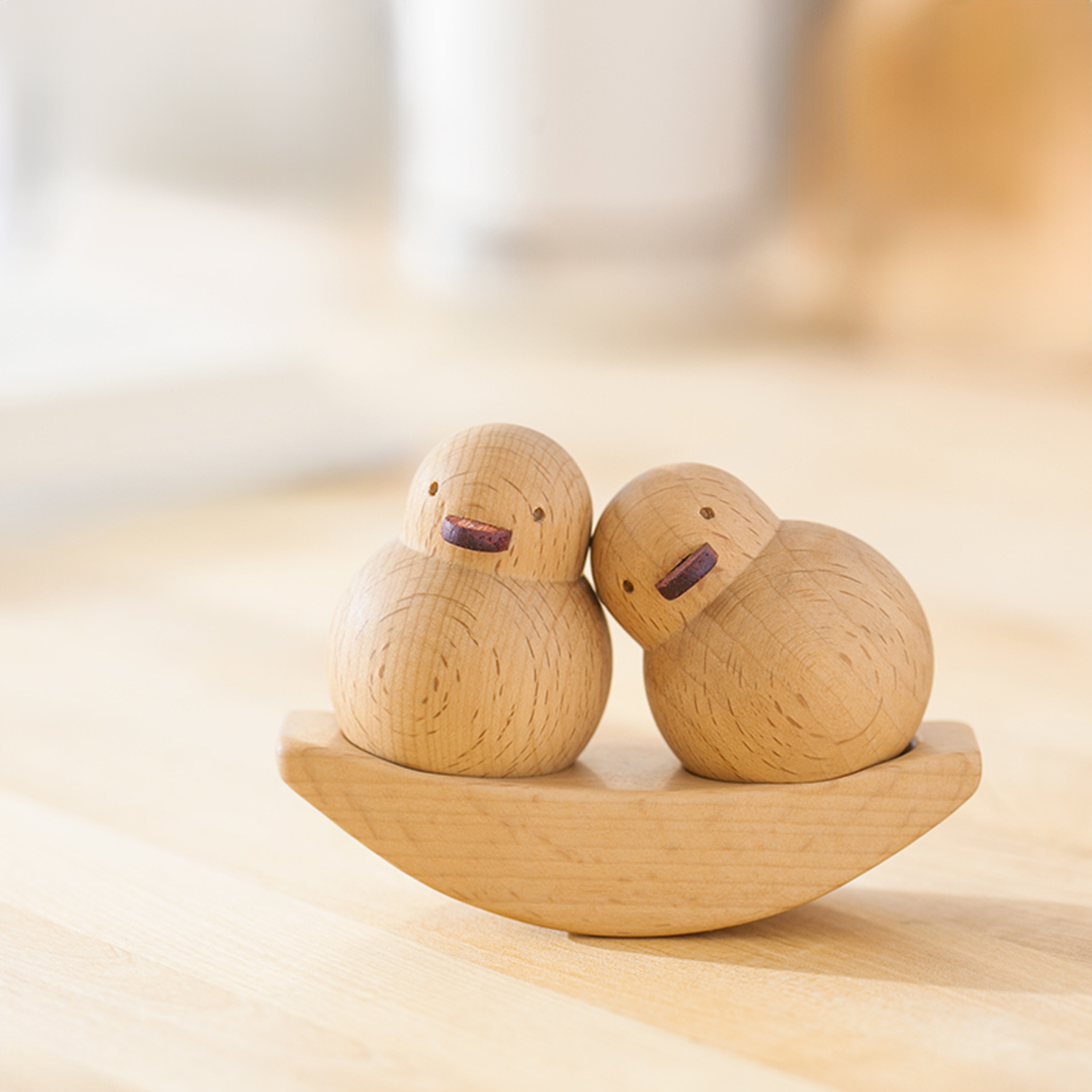 Wooden Love Ducks Set - Creative Couple Desk Decor, Original Wood Style Gift for Valentine's, Wedding & Friendship - Image 3