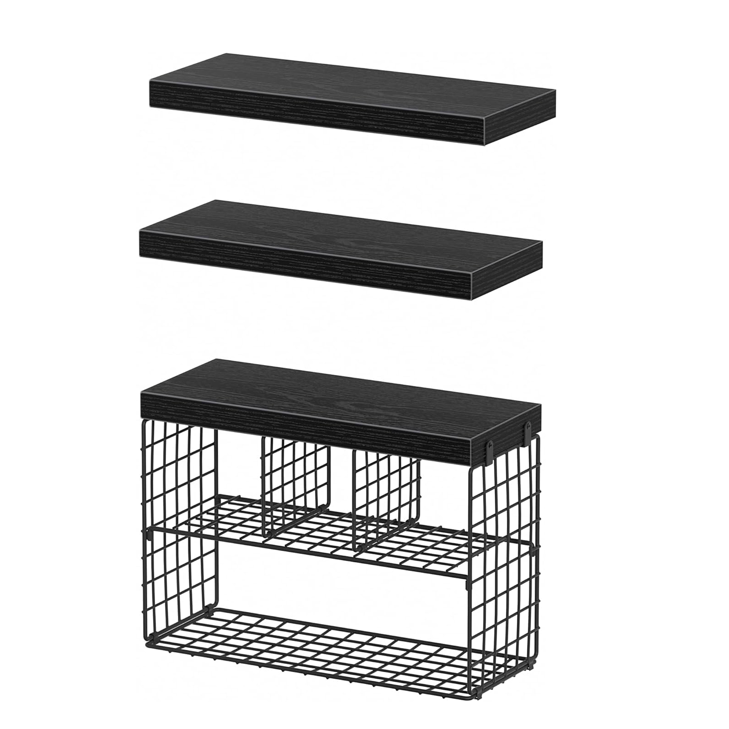 Bathroom Floating Shelves Over Toilet Storage 15.7 Inch Set of 3 Small Farmhouse Decor Shelves - Image 2