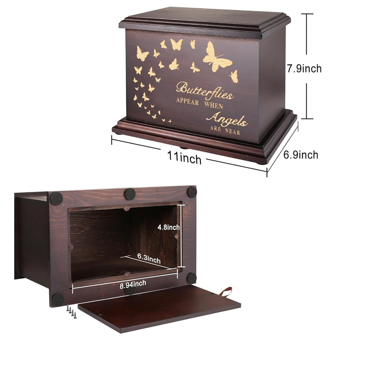 Memorial Urns for Human Ashes Adult Wooden Box and Casket for Ashes Men Women Child Large Burial Funeral Urns - Image 4