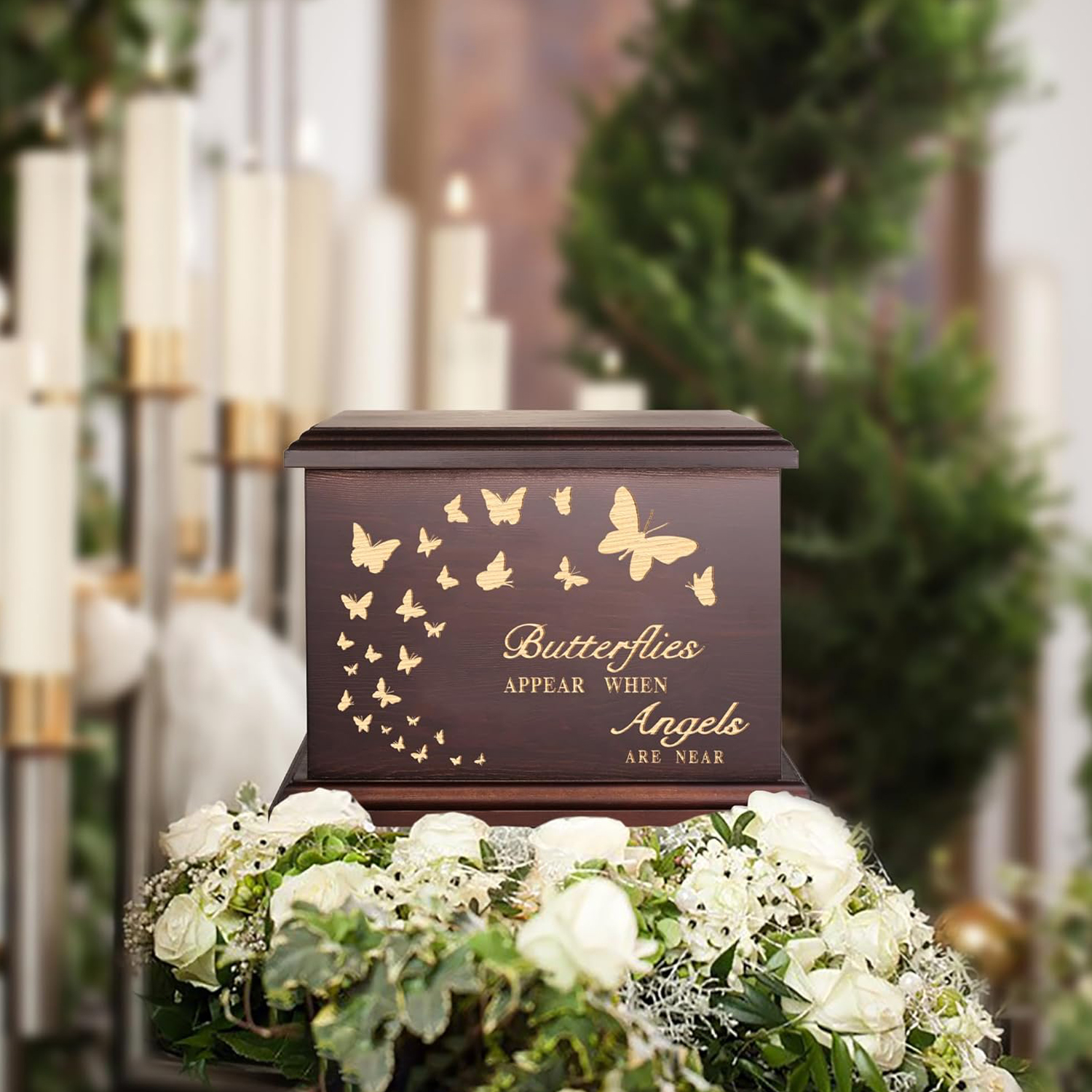 Memorial Urns for Human Ashes Adult Wooden Box and Casket for Ashes Men Women Child Large Burial Funeral Urns - Image 6