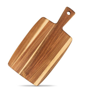 Acacia Wood Cutting Board and Chopping Board with Handle for Meat Wood Cheese Board Vegetables Bread Charcuterie Decorative Wooden Serving Board for Kitchen