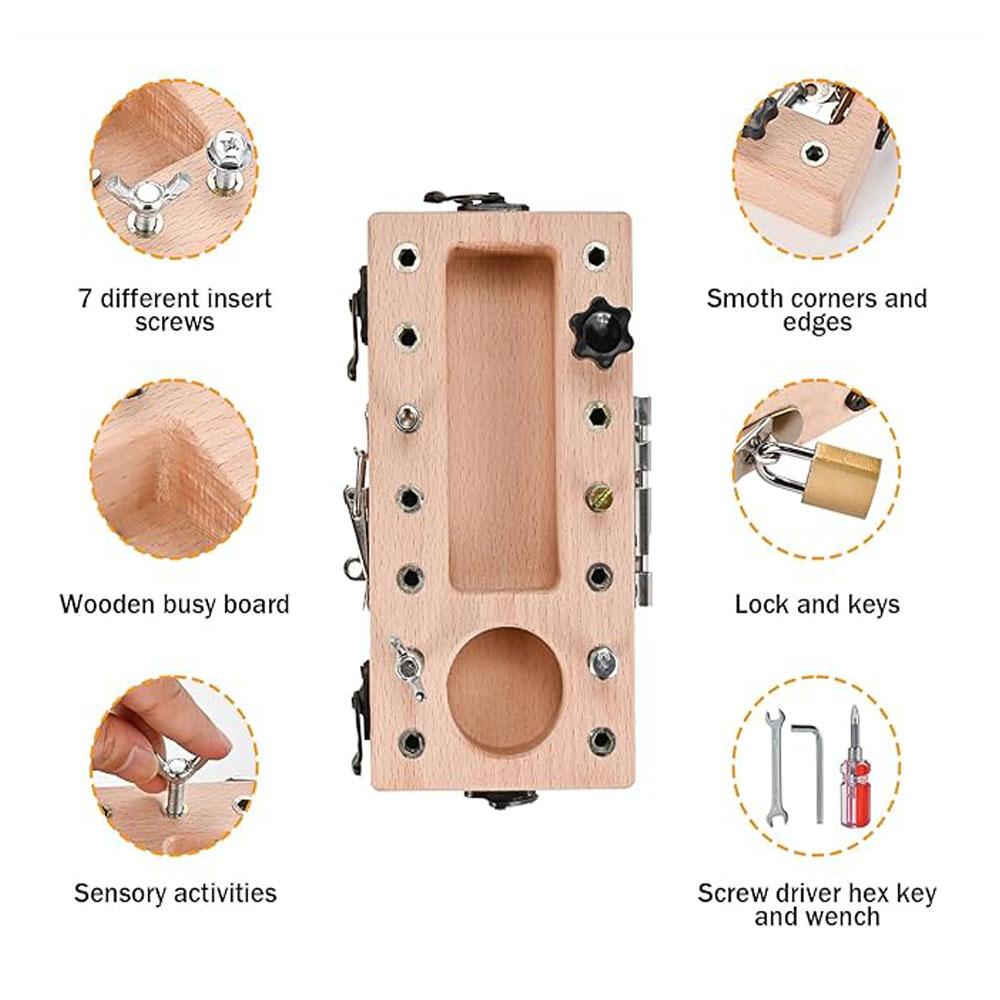 Montessori Screwdriver Board Set - Wooden Toy for Fine Motor Skills & Practical Life Learning for 3-5 Year Olds - Image 3