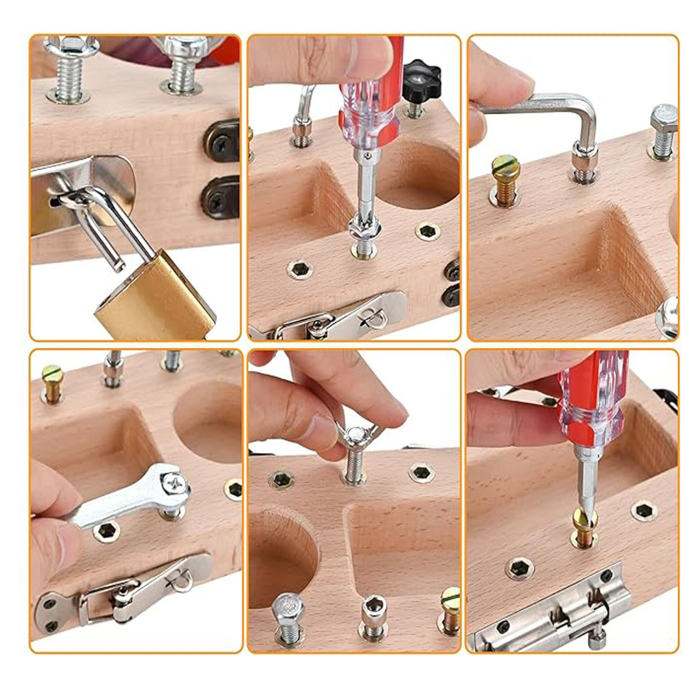 Montessori Screwdriver Board Set - Wooden Toy for Fine Motor Skills & Practical Life Learning for 3-5 Year Olds - Image 4