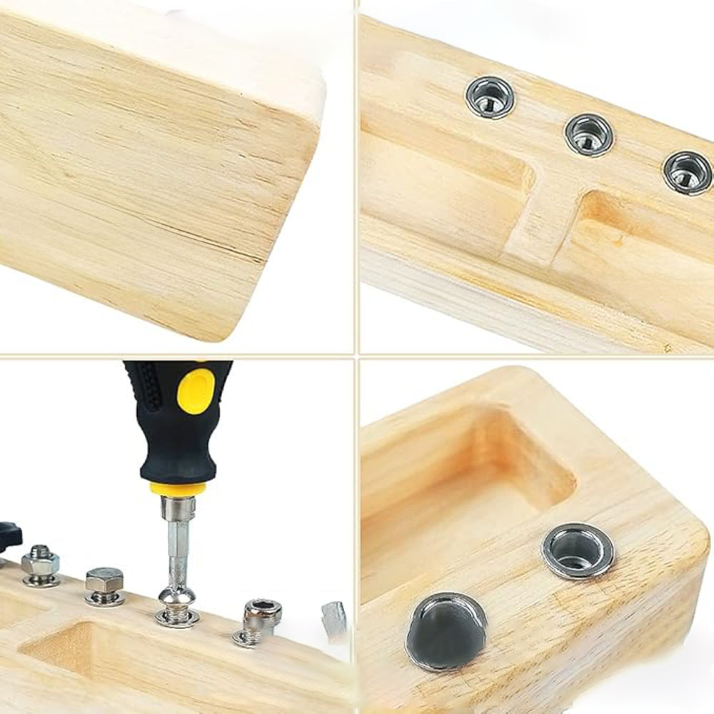 Montessori Screwdriver Board Set - 14-Piece Wooden Toy for Fine Motor Skills & Practical Life Learning for 3-5 Year Olds - Image 5