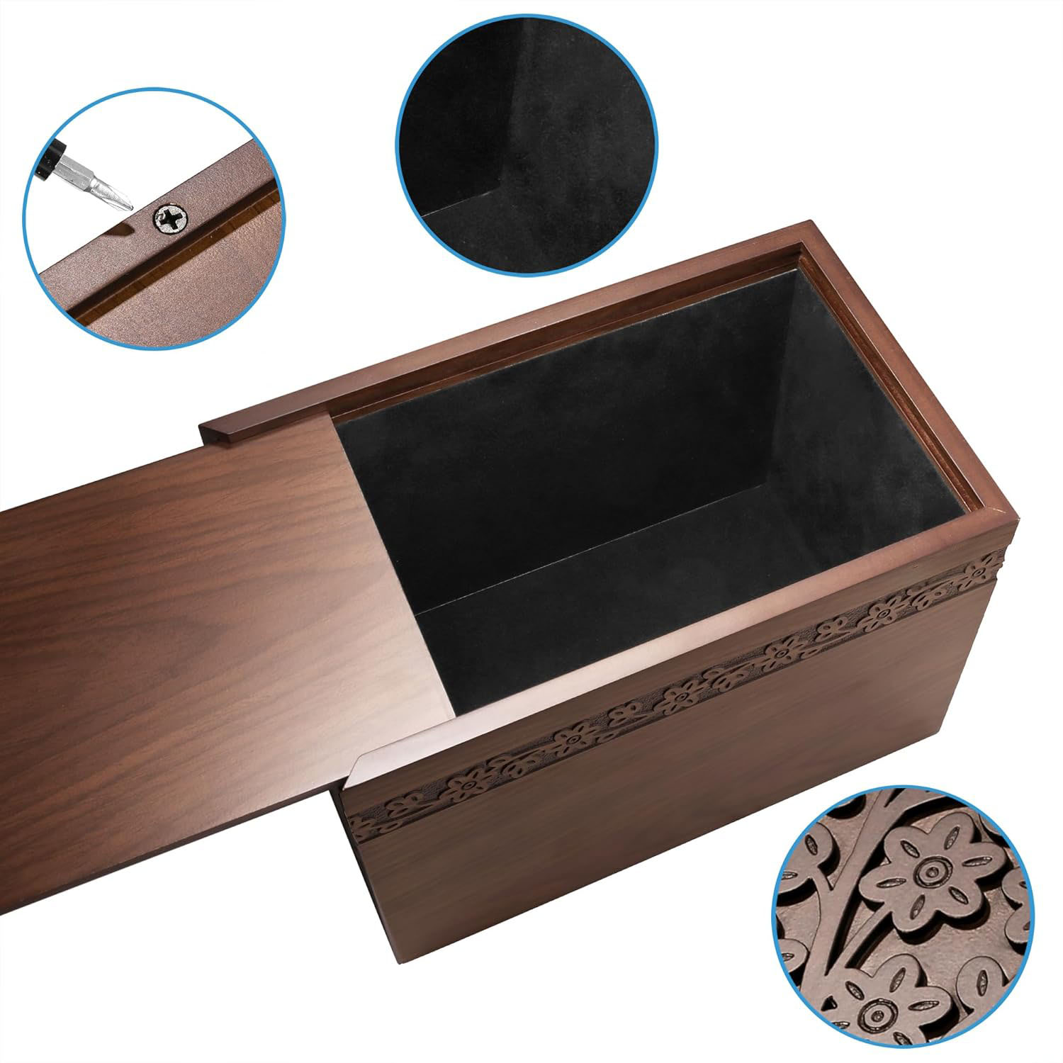 Wooden Tree of Life Urn for Human Ashes - Funeral Memorial Box for Adults up to 250 lbs, Men & Women - Image 3