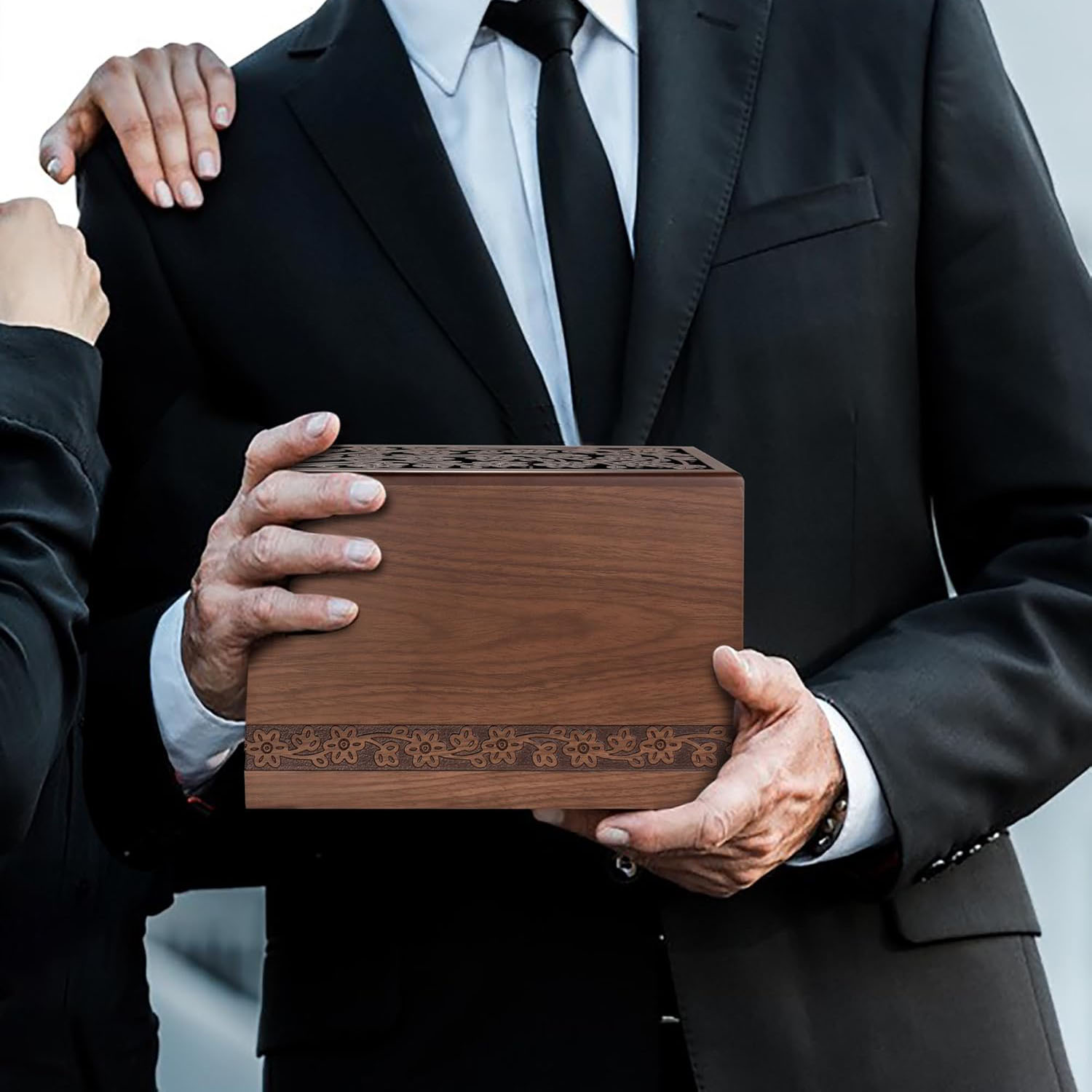 Wooden Tree of Life Urn for Human Ashes - Funeral Memorial Box for Adults up to 250 lbs, Men & Women - Image 4