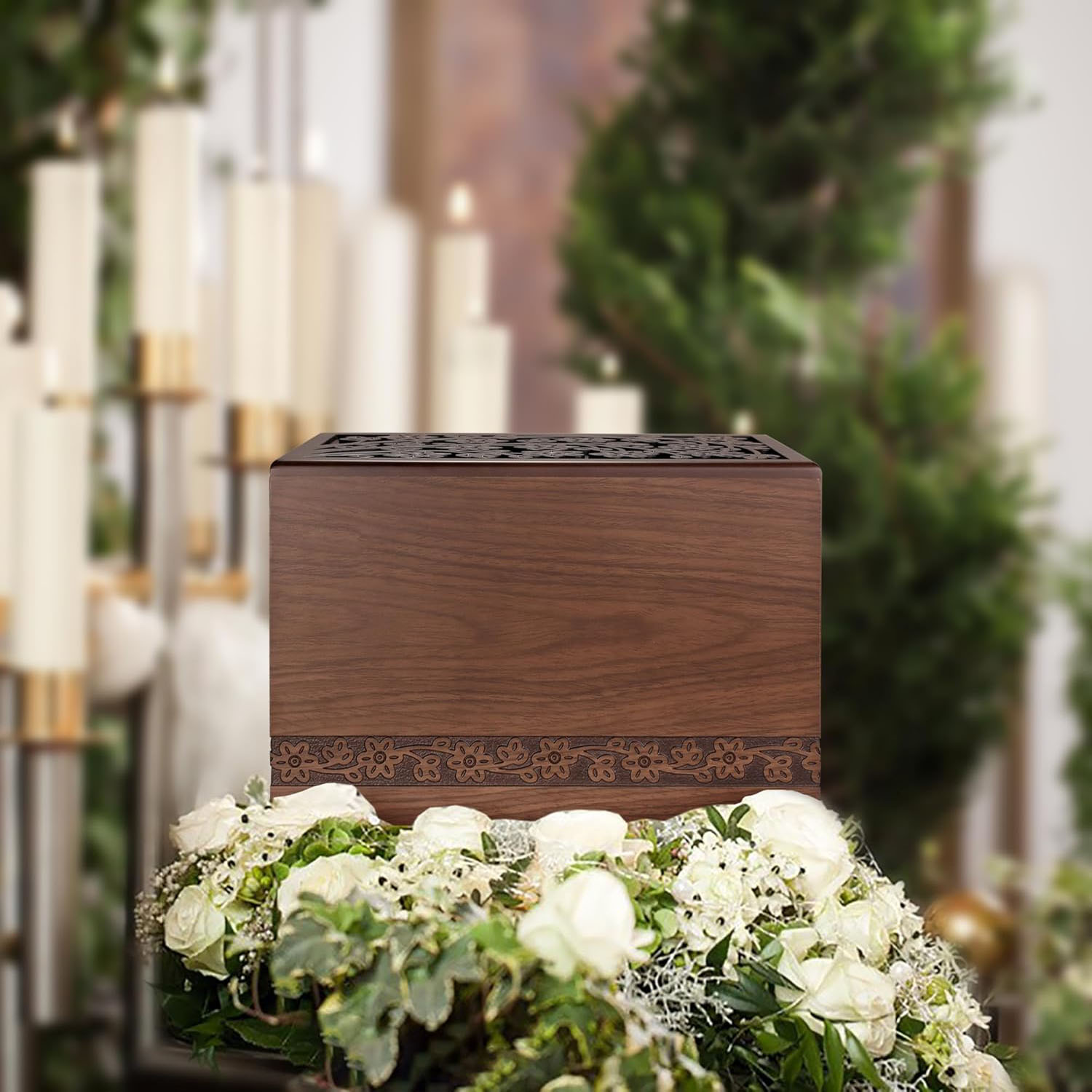 Wooden Tree of Life Urn for Human Ashes - Funeral Memorial Box for Adults up to 250 lbs, Men & Women - Image 6