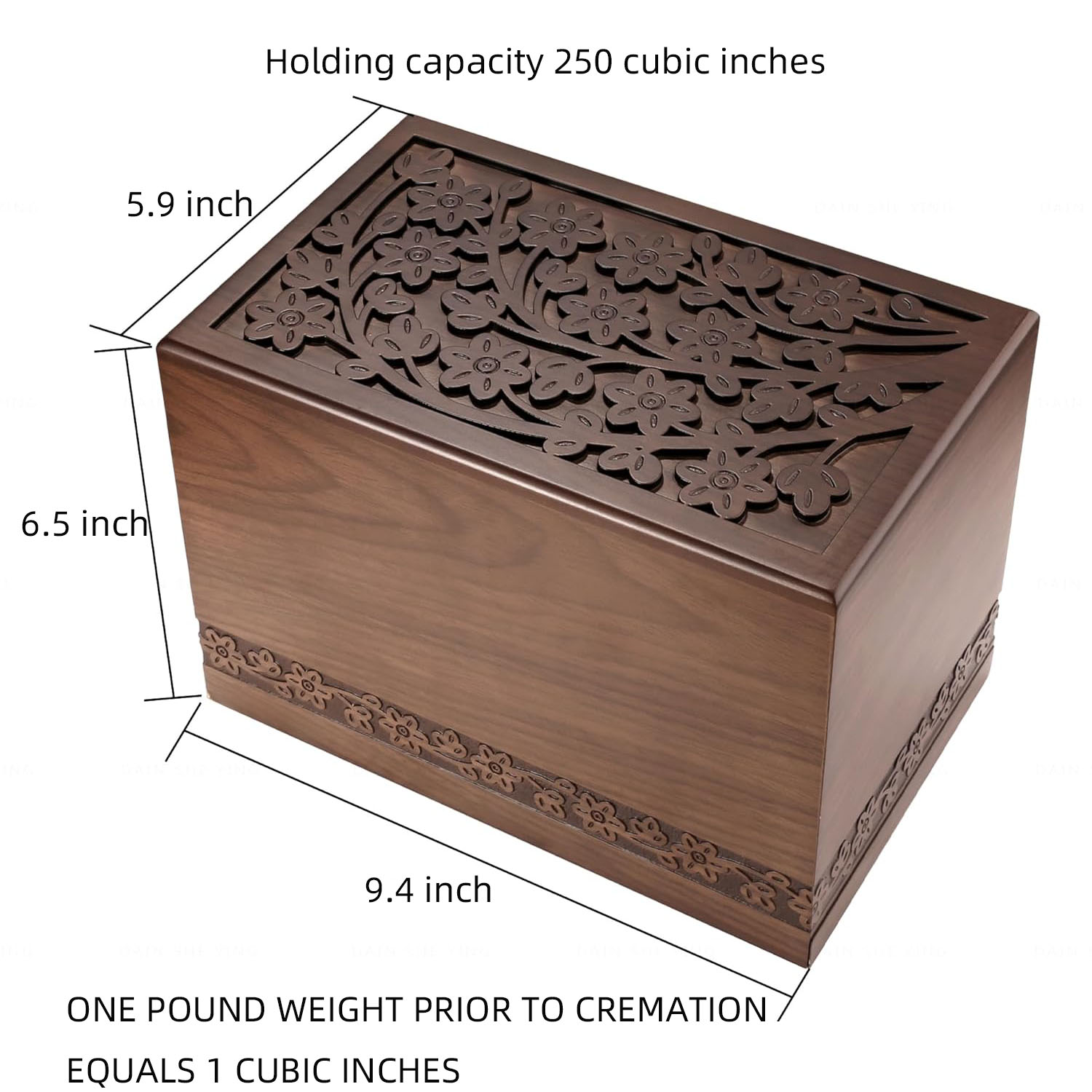 Wooden Tree of Life Urn for Human Ashes - Funeral Memorial Box for Adults up to 250 lbs, Men & Women - Image 7