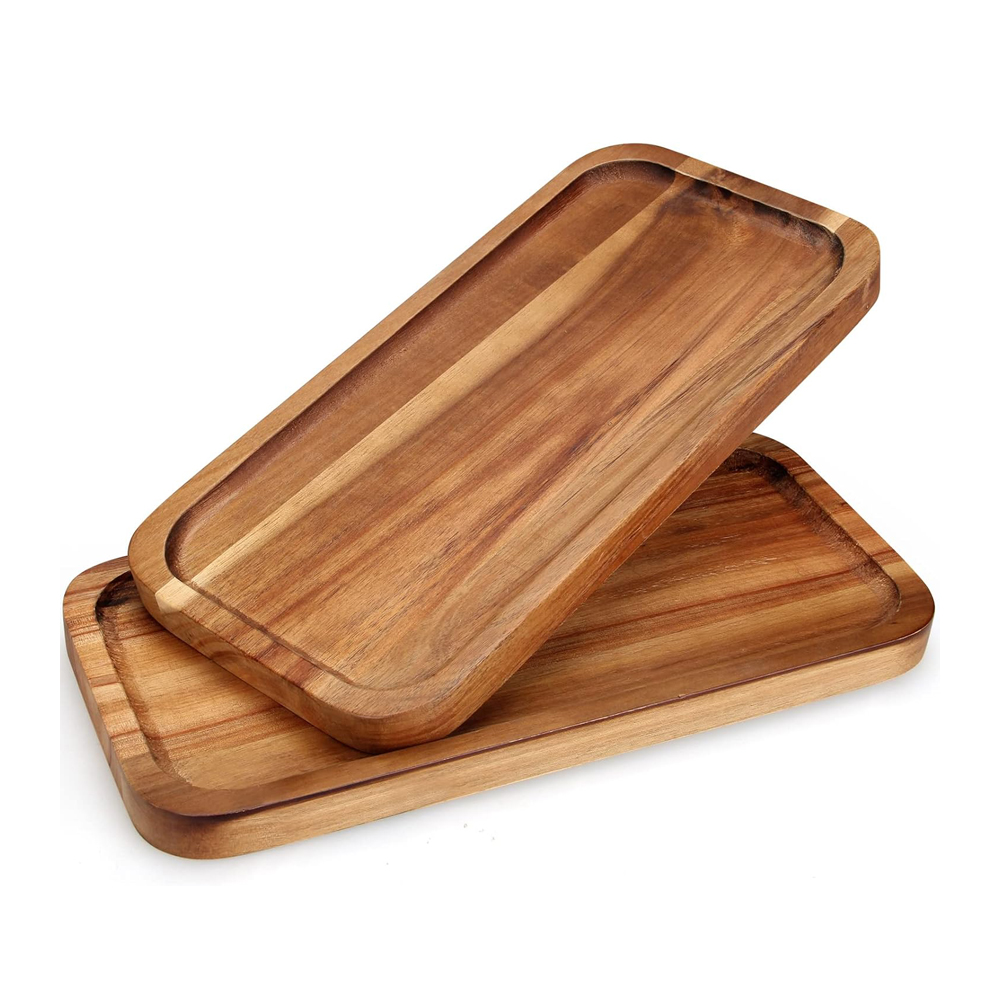 Acacia wood serving tray set