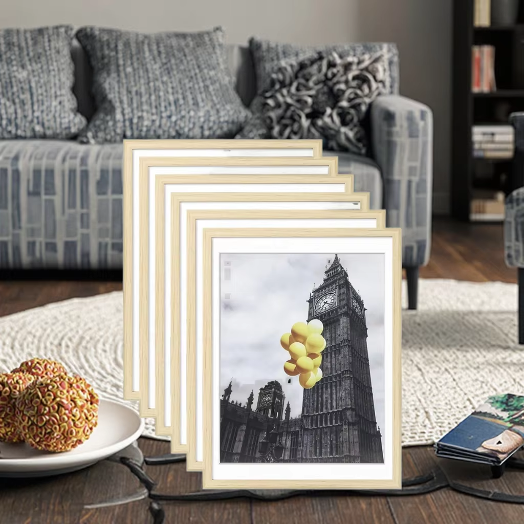 12x16 Inch Natural Wood Picture Frame Plexiglass Poster Frame for Wall or Tabletop Display - Image 3