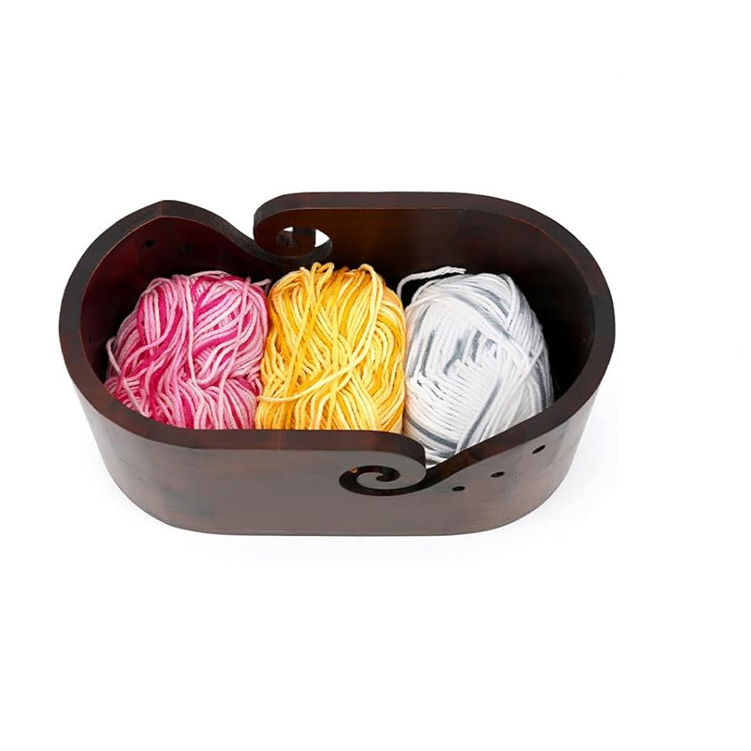 Handmade Farmhouse Yarn Bowl - Portable Wooden Knitting Gift for Women, Christmas & Birthday Present for Knitters - Image 6