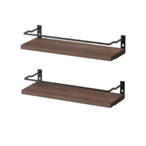 Set of 2 Rustic Wood Shelves Wall Mounted Floating Bathroom Shelves wooden wall shelves Bathroom & Living Room Decor Storage