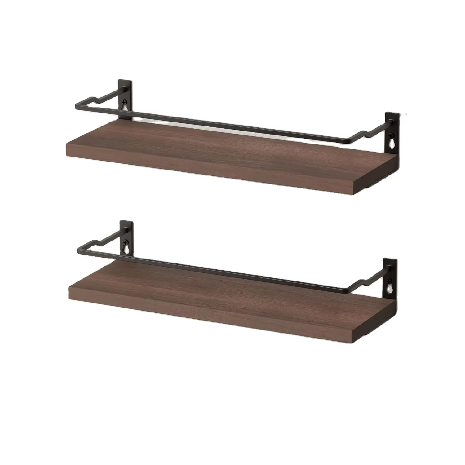 Set of 2 Rustic Wood Shelves Wall Mounted Floating Bathroom Shelves wooden wall shelves Bathroom & Living Room Decor Storage