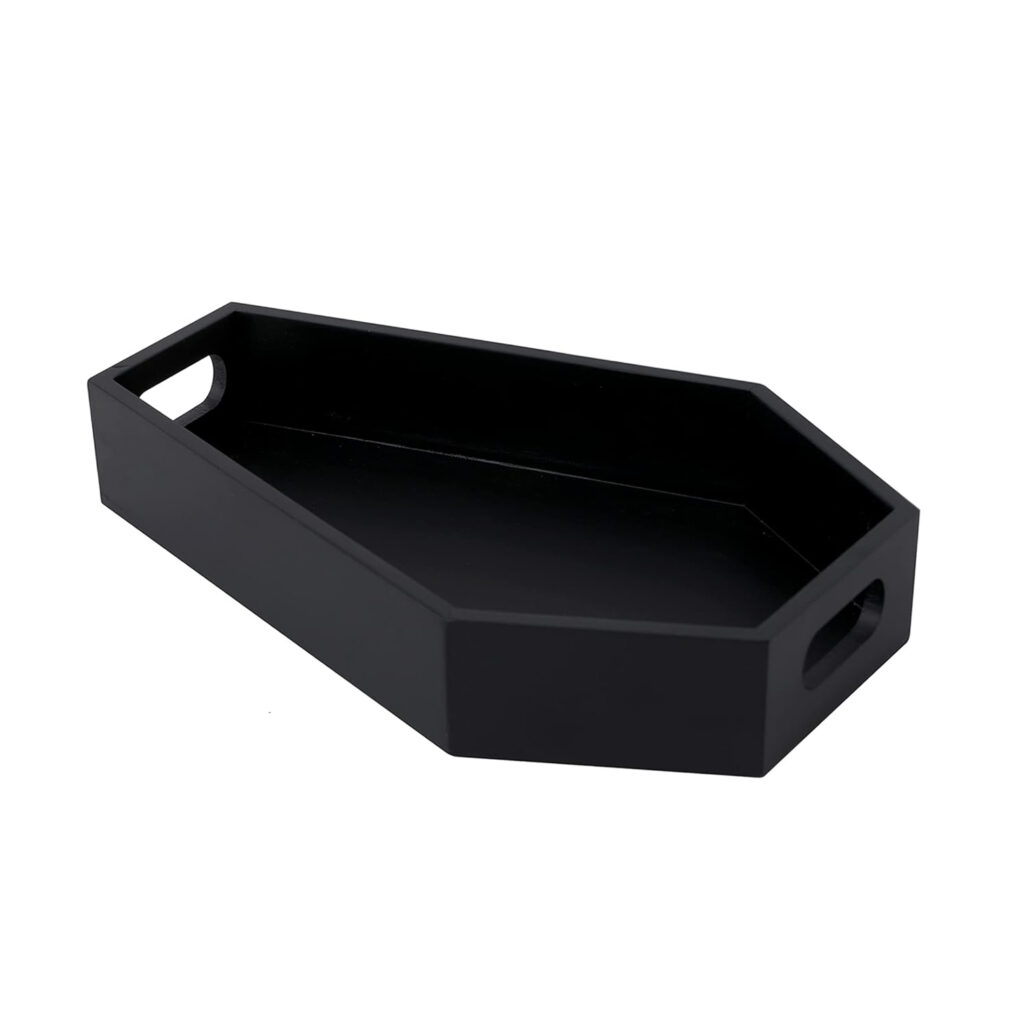 Coffin Tray Wooden Serving Tray Coffin Shape Serving Tray Spooky Gothic Home Decor Halloween decor coffin shaped mailer box Witchy Home Decor