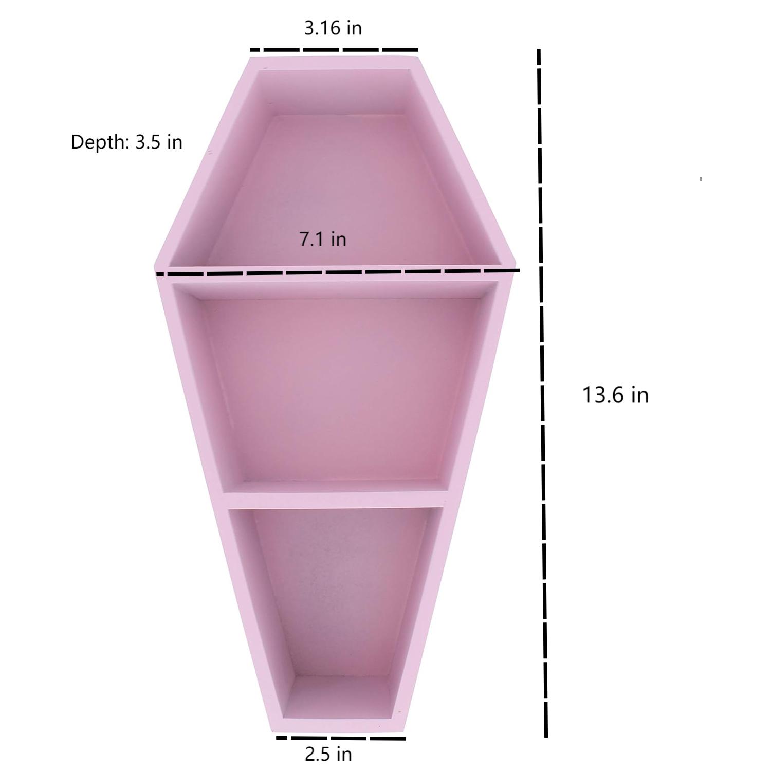 Hanging Wooden Shelf for wall Coffin shelf 3 Shelf Makeup Holder for Gothic Decor Free Standing or Wall Hanging Organizer Spooky Coffin Decor - Image 5