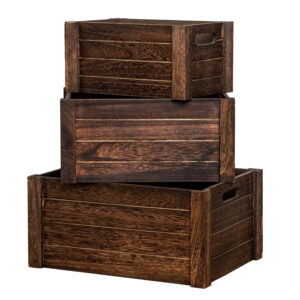 Vintage Brown Wooden Crates  Wood Nesting Handmade Vintage Wood Storage Boxes Storage Crates for Organizing