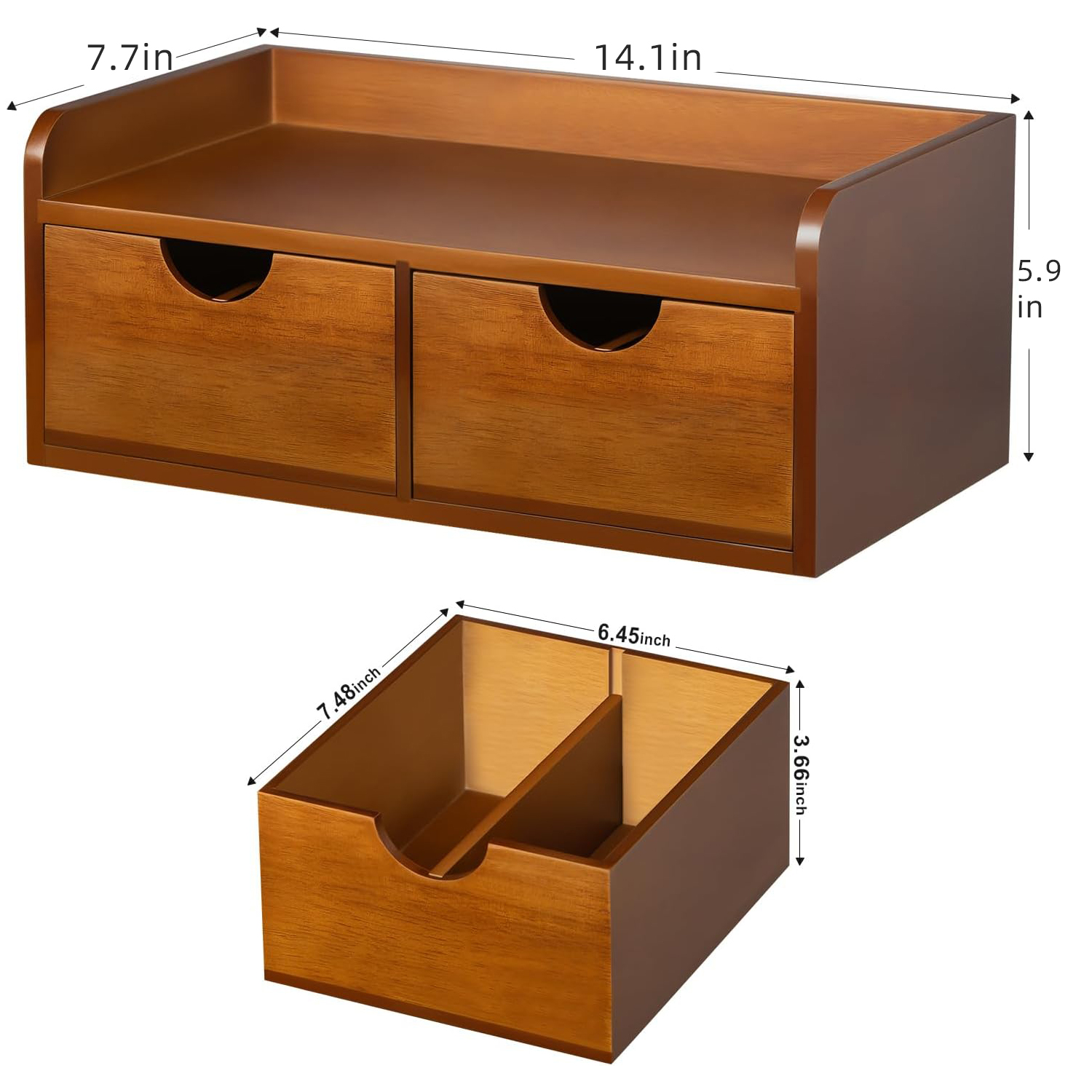 Acacia Wood Tea Bag Organizer Drawer, Large Capacity Tea Storage Box for Countertop, Kitchen & Office Tea Station Accessories - Image 3