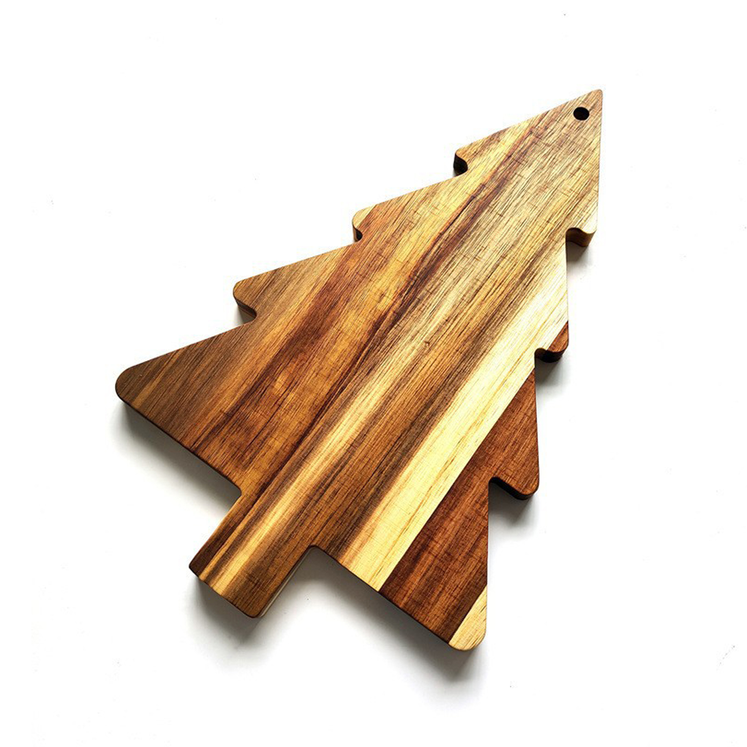 Natural Acacia Wood Christmas Tree Shaped Chopping Board Cheese Tray Serving Dish Festive Kitchen Decor Xmas Gift Set