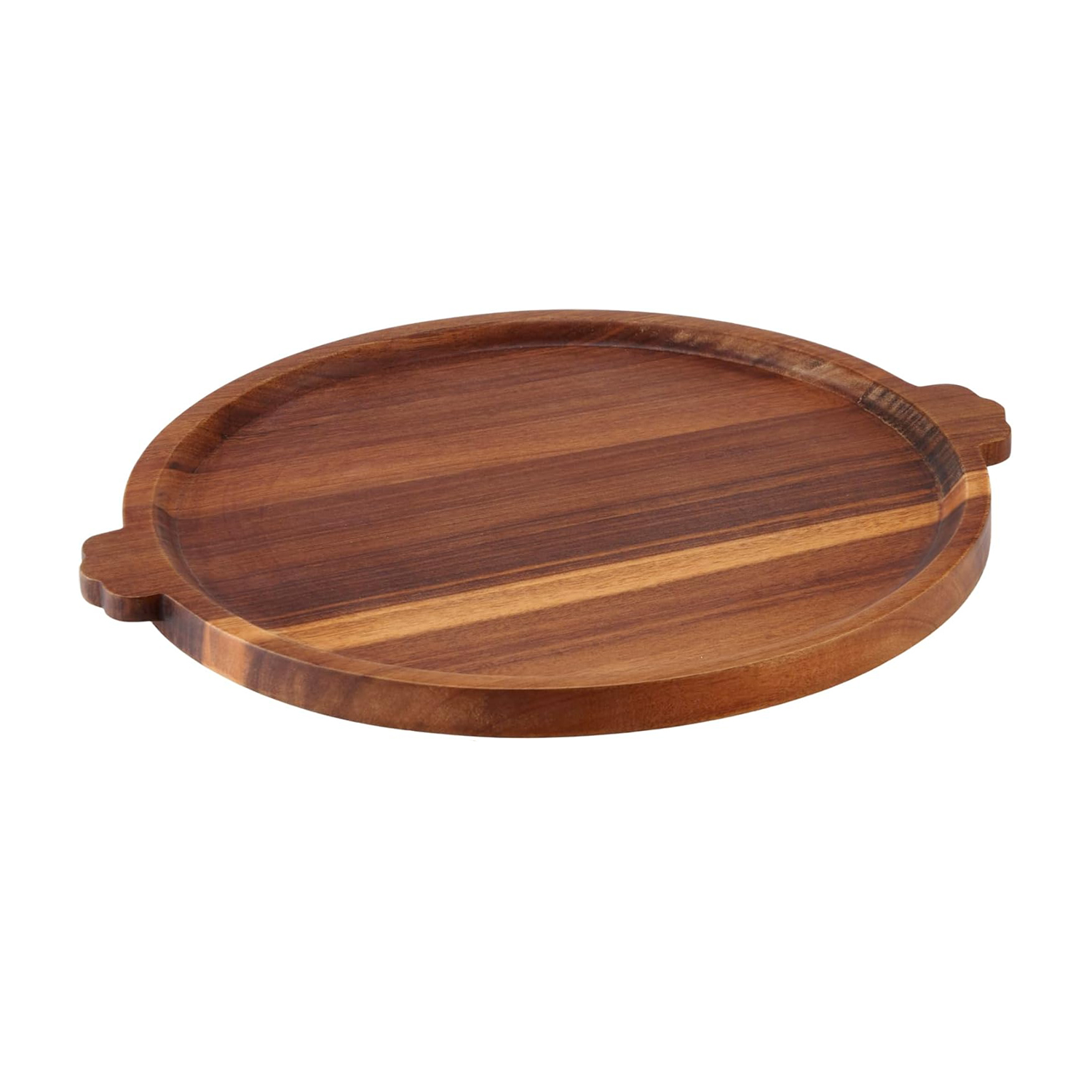 Wood Charcuterie Board Acacia Wood Serving Tray with Handles Decorative Ottoman Coffee Table Tray Wooden Round Tray for Coffee Table - Image 6