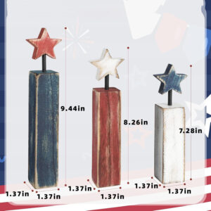 3Pcs Red White Blue Retro  Tiered Wood Tray Decorations Durable Home Office Decor