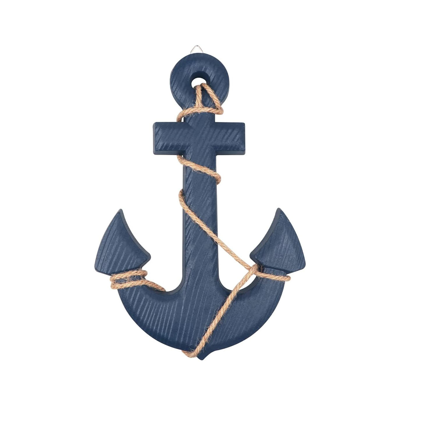 13" Wooden Angel Anchor Rope Tabletop Ornament (Blue) Multifunction Christmas Home Decoration