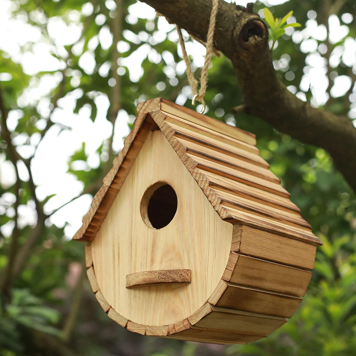 Eco-Friendly Elegant Wooden Birdhouse for Bluebird Finch Cardinals-Outdoor Hanging Garden Viewing - Image 5