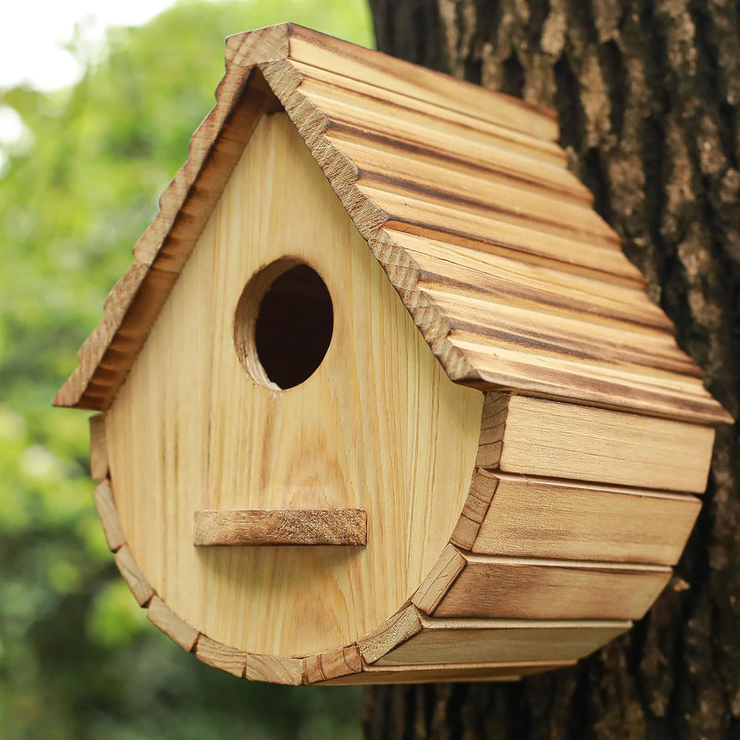 Eco-Friendly Elegant Wooden Birdhouse for Bluebird Finch Cardinals-Outdoor Hanging Garden Viewing - Image 6