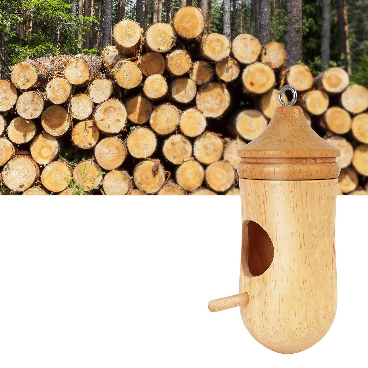 Hummingbird House Small Wooden Hummingbird Bird House Eco-Friendly Elegant Bow String Cute Gardening Gift for Home Decoration - Image 5