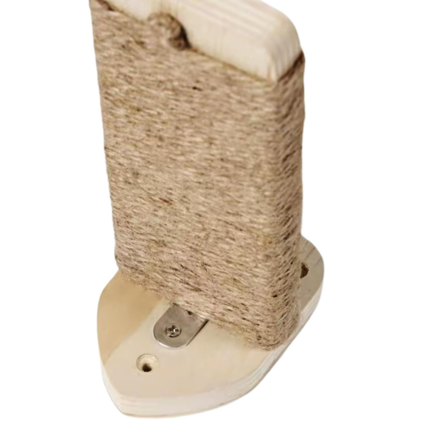 3-in-1 Sport Style Portable Cat Climbing Wall Steps with Hemp Rope Shelves Perches Scratching Pads (Wood) - Image 4