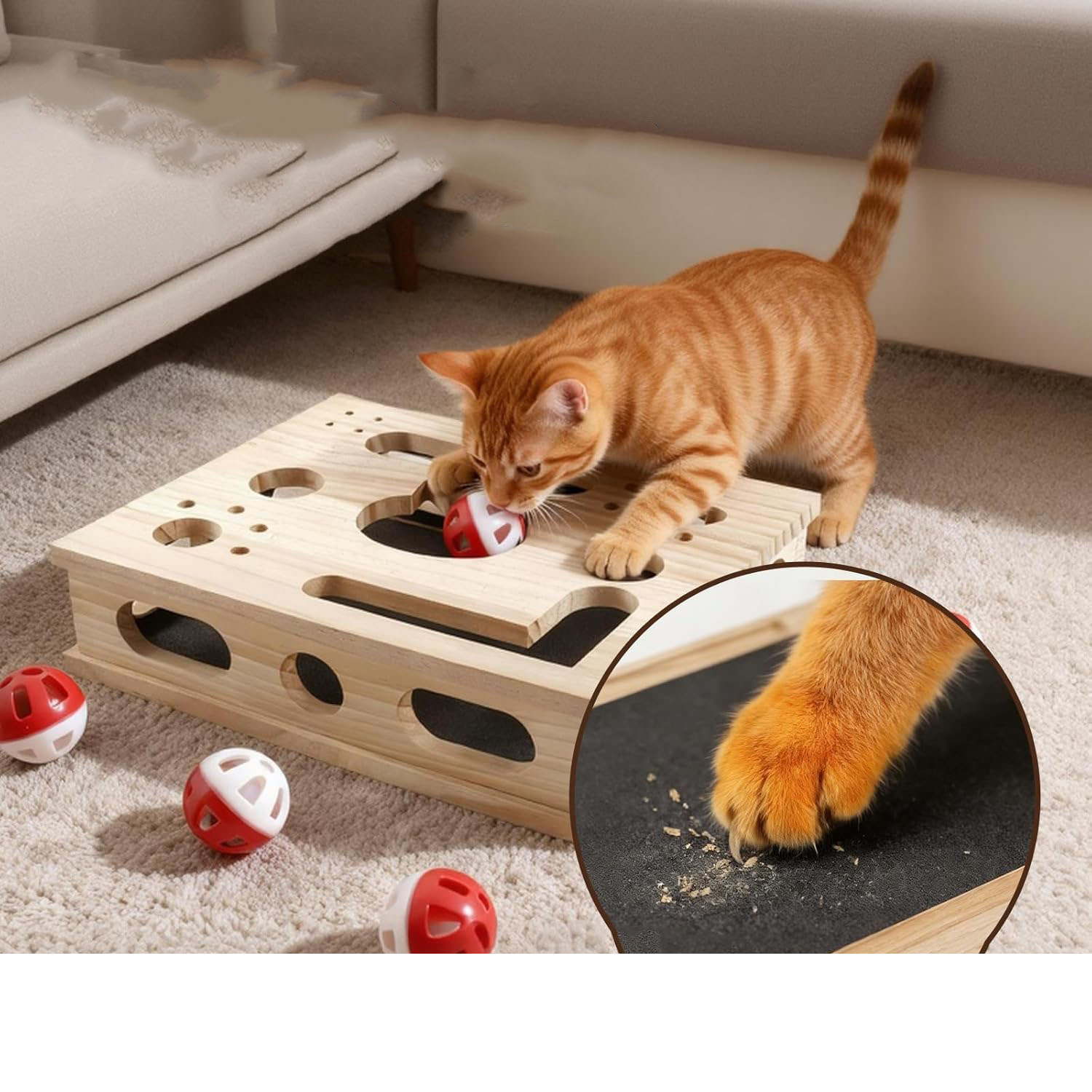 2026 New Model Eco-Friendly Cat Nail File Enrichment Box Sandpaper Stress-Free Alternative Trimming Nails Cat Toys - Image 4