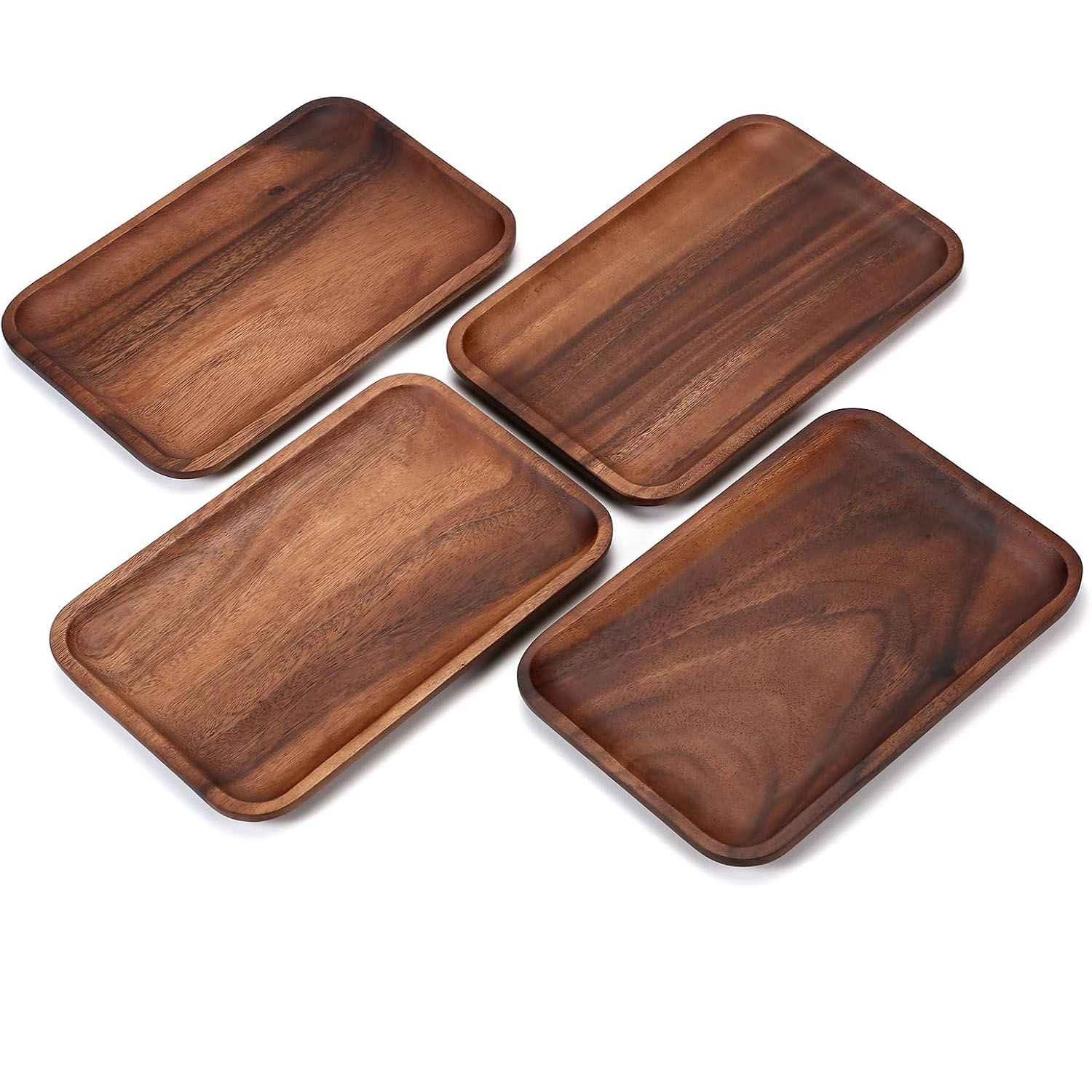 Acacia Wood American Style Foldable Valet Tray for Men Women Catch All Key Dump Bathroom Organizer Decorative Wooden - Image 5