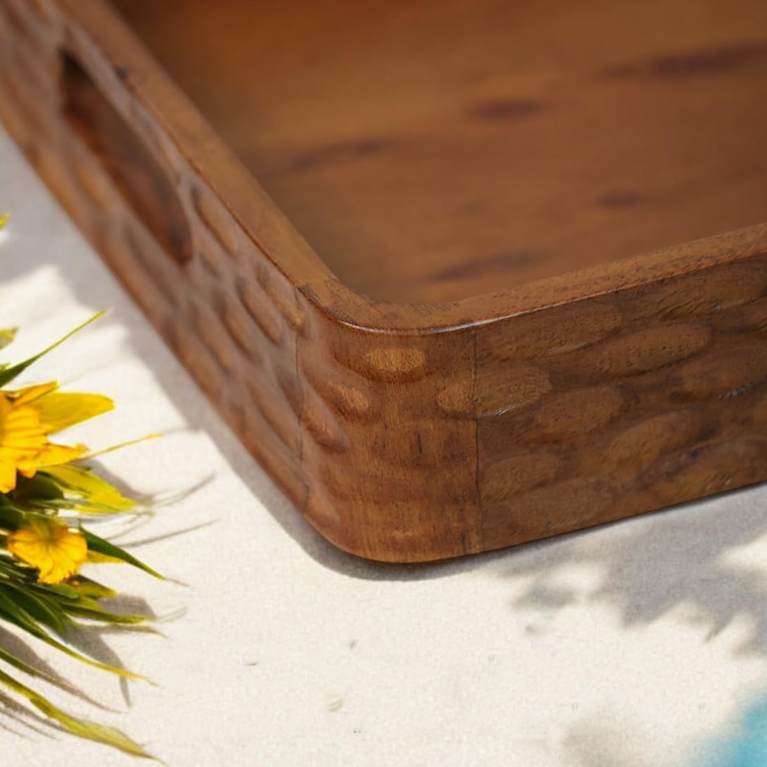 Acacia Wood Tray Shandong | Premium American Style Foldable Multifunction Storage Tray | 38x25x5cm | Handcrafted - Image 3
