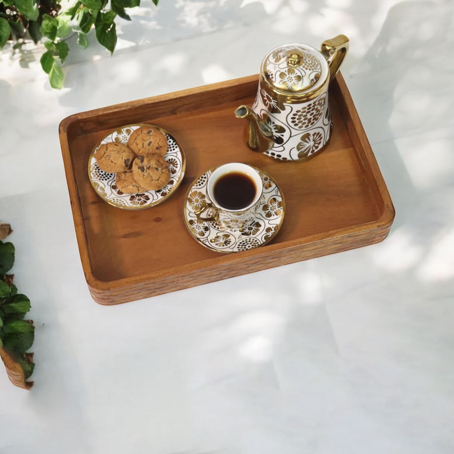 Acacia Wood Tray Shandong | Premium American Style Foldable Multifunction Storage Tray | 38x25x5cm | Handcrafted - Image 6