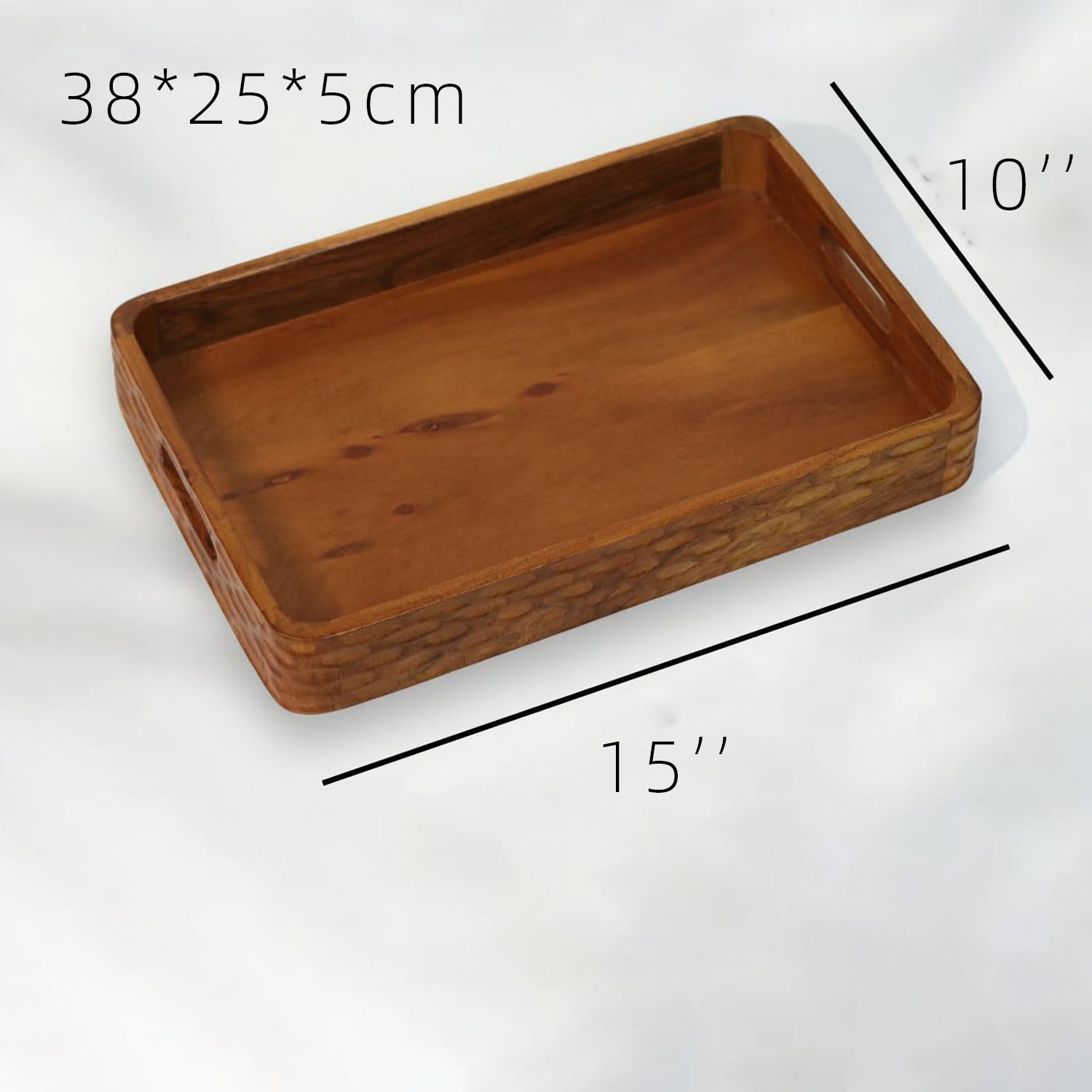 Acacia Wood Tray Shandong | Premium American Style Foldable Multifunction Storage Tray | 38x25x5cm | Handcrafted - Image 7