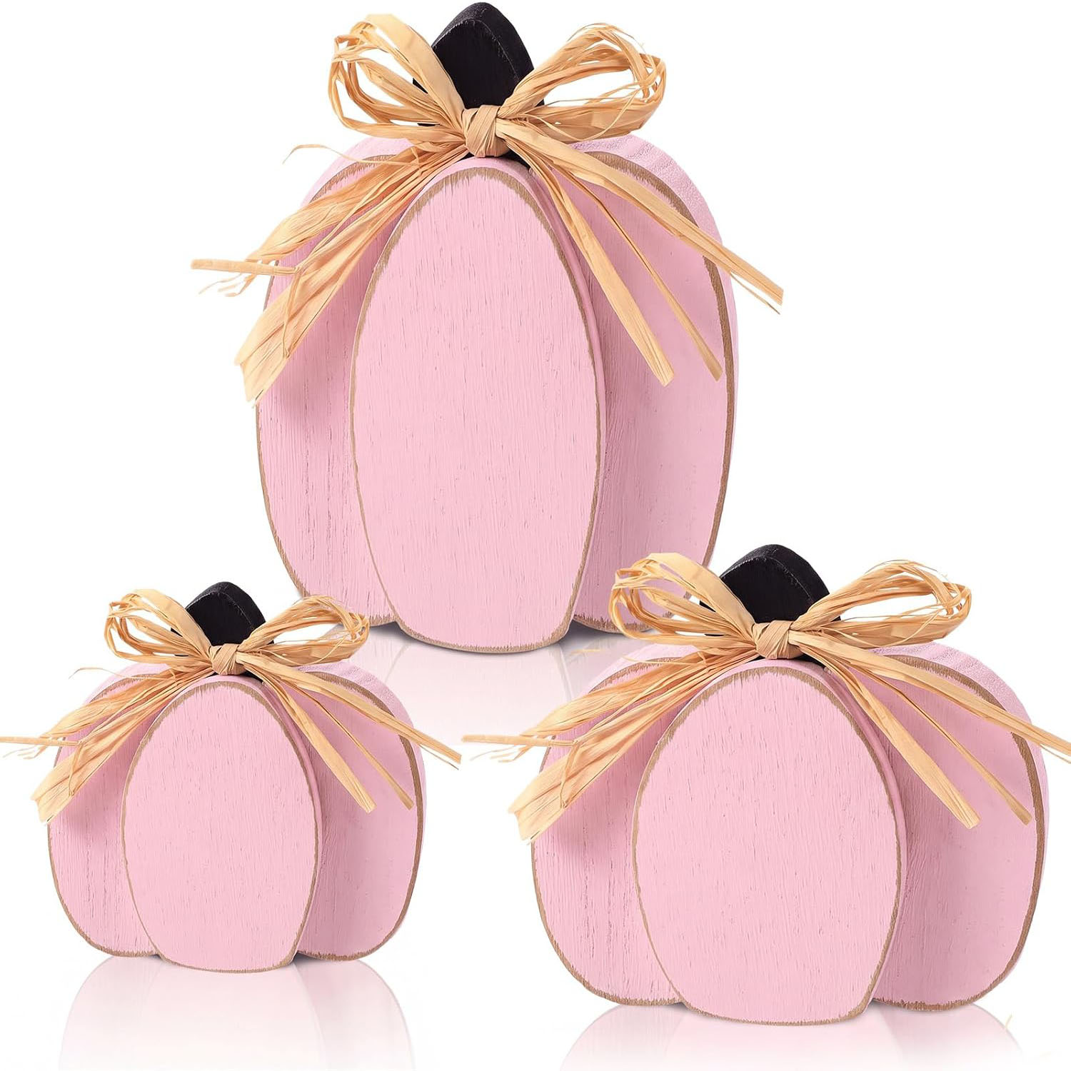 3 Pcs Art Deco Pumpkin Wooden Signs 3D Tabletop Decor Eco-Friendly Living Room Centerpieces Warm Color - Image 5