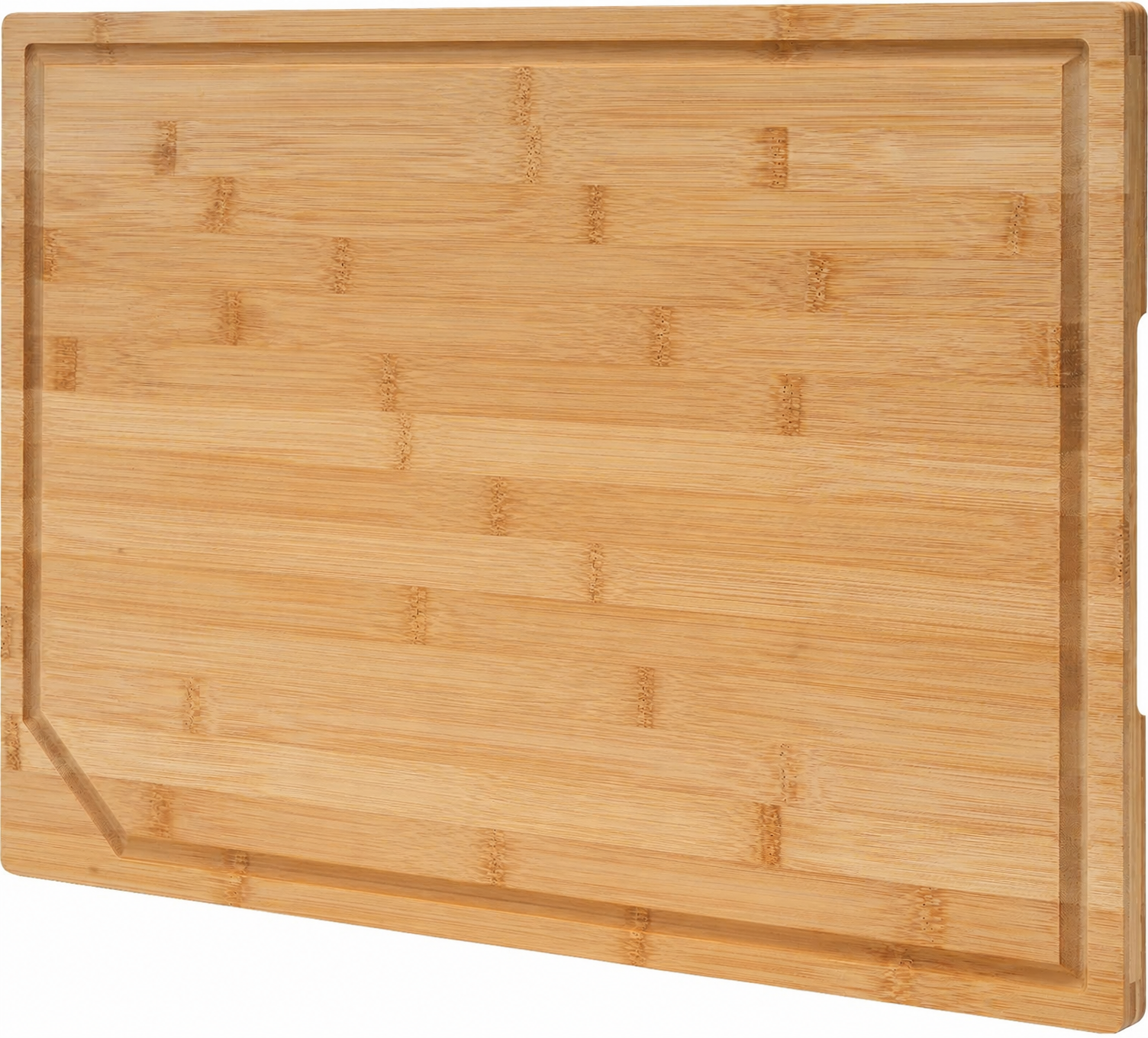 17"11" Bamboo Cutting Boards Kitchen Knife-Friendly Food Grade 1.5cm Thick Reversible Natural Deep Juice Groove Chopping
