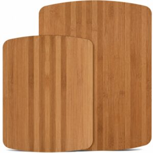 Bamboo Wood Rectangle Cutting Board Set 1cm Thick Deep Juice Groove Side Handles for Kitchen Meal Prep Charcuterie Butcher Block