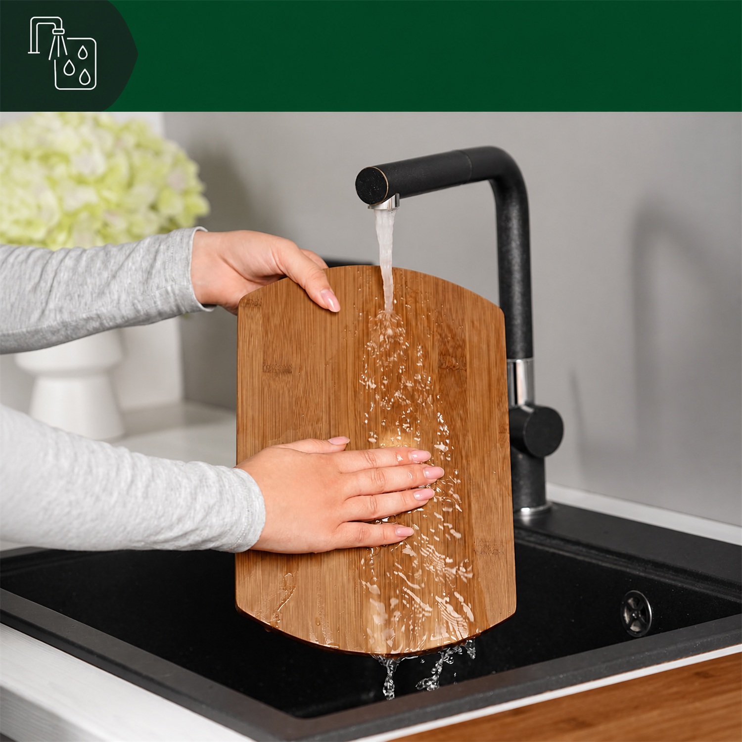 Bamboo Wood Rectangle Cutting Board Set 1cm Thick Deep Juice Groove Side Handles for Kitchen Meal Prep Charcuterie Butcher Block - Image 4