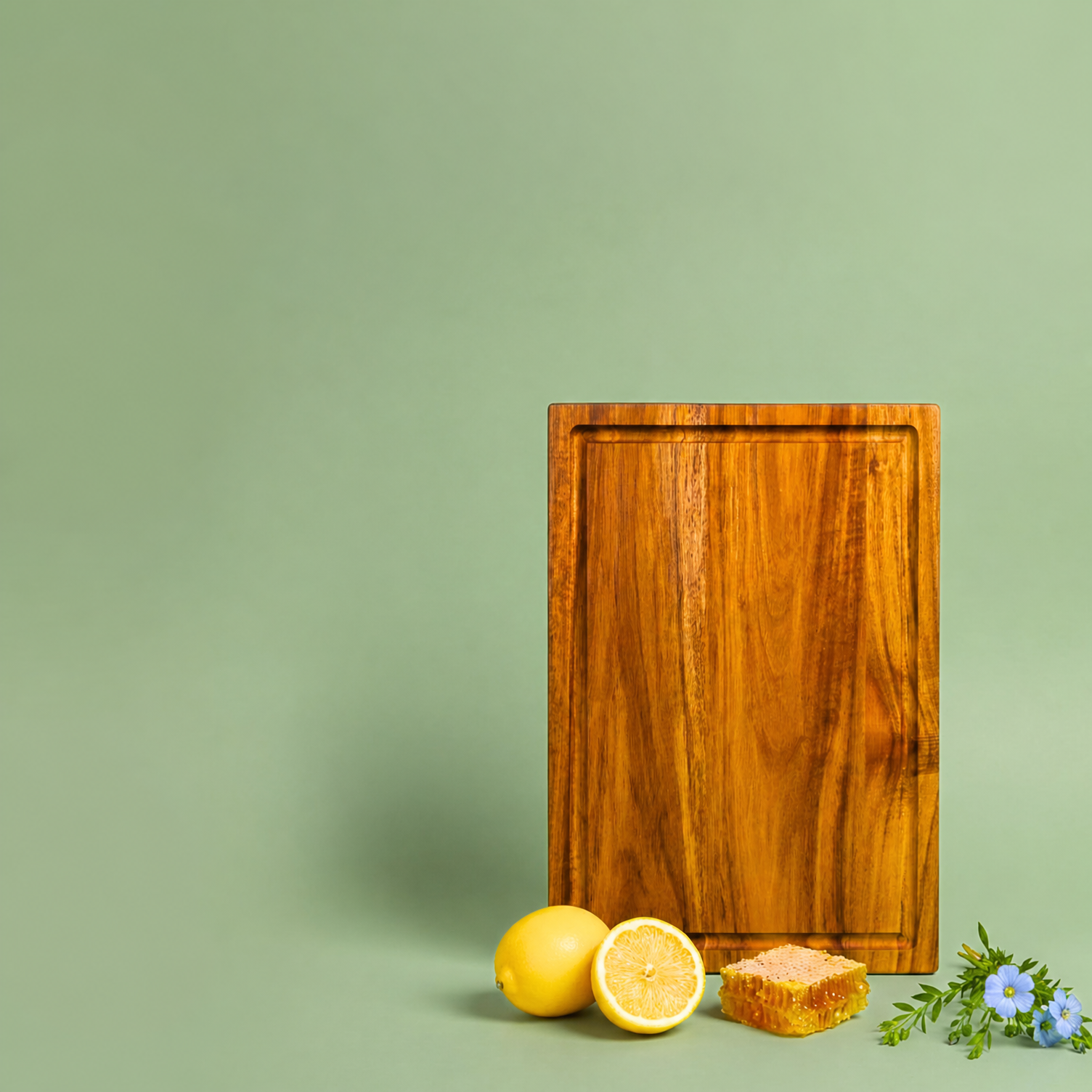 Acacia Wood Cutting Board Brand Reusable 2.5cm Thick Rectangle Mineral Oil Plastic Free 16x11 - Image 4