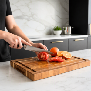Acacia Wood Cutting Board Brand Reusable 2.5cm Thick Rectangle Mineral Oil Plastic Free 16x11