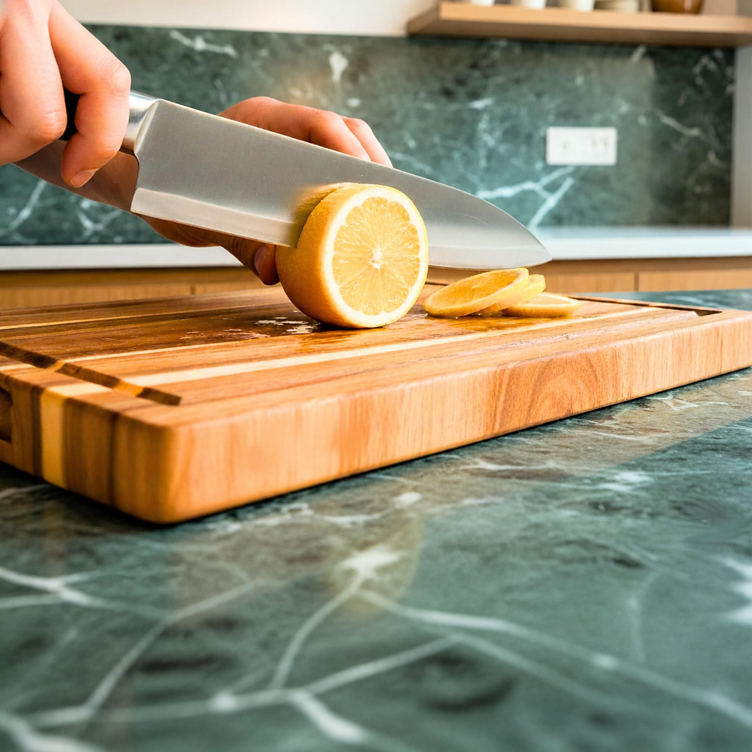Acacia Wood Cutting Board Brand Reusable 2.5cm Thick Rectangle Mineral Oil Plastic Free 16x11 - Image 6