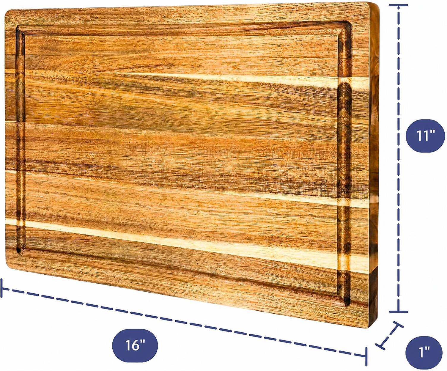 Acacia Wood Cutting Board Brand Reusable 2.5cm Thick Rectangle Mineral Oil Plastic Free 16x11 - Image 7