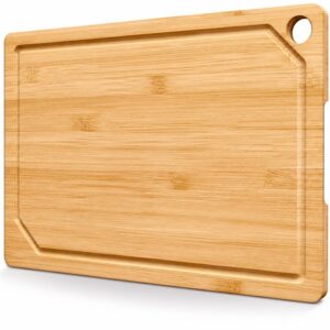 Bamboo Rectangle Cutting Board Kitchen Large Natural | Multi-Sizes Wooden 1.3cm Thick Chopping Serving Convenient Kitchen