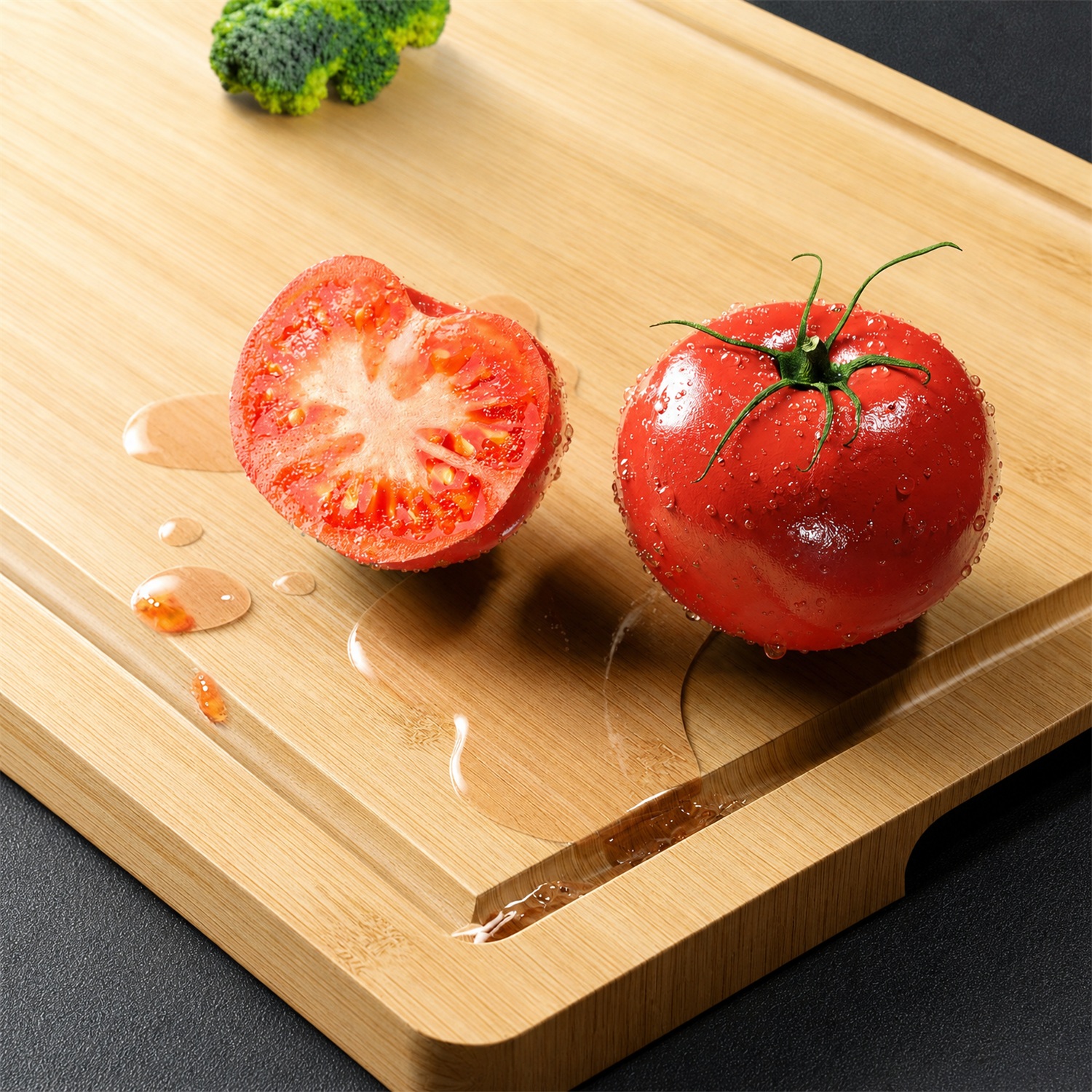 Bamboo Rectangle Cutting Board Kitchen Large Natural | Multi-Sizes Wooden 1.3cm Thick Chopping Serving Convenient Kitchen - Image 4