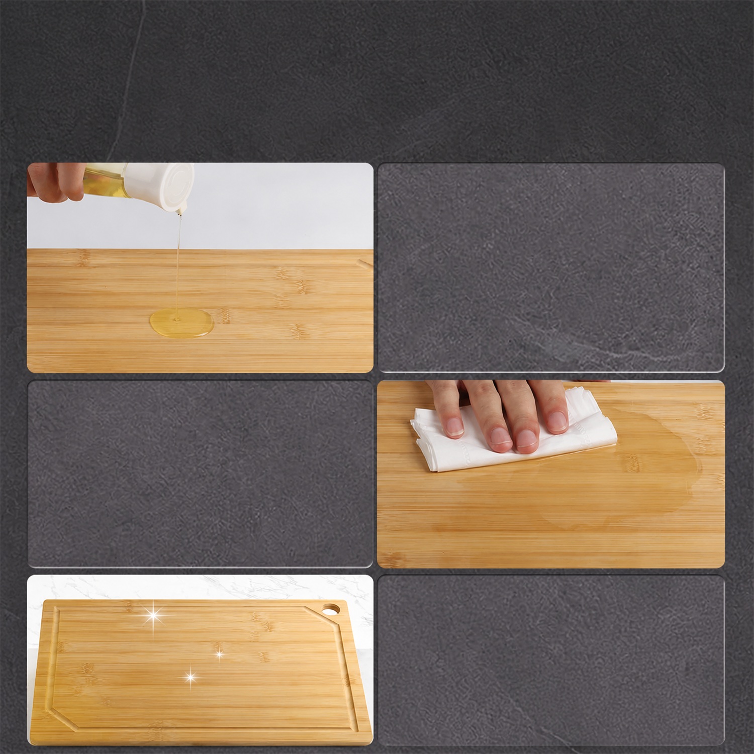 Bamboo Rectangle Cutting Board Kitchen Large Natural | Multi-Sizes Wooden 1.3cm Thick Chopping Serving Convenient Kitchen - Image 6