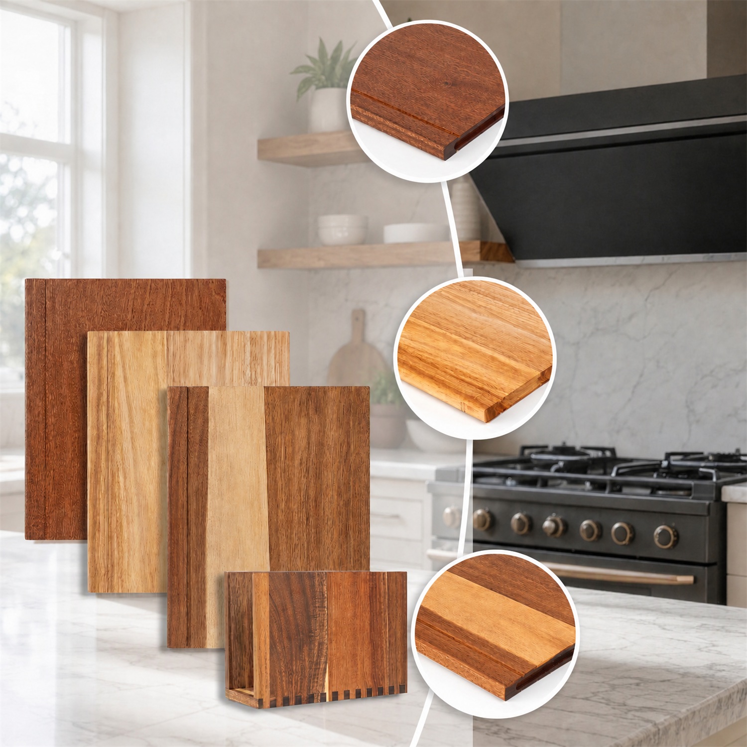 Book Cutting Board Set Wooden Stand Home Cooks | 3 Labeled Boards Fruits Veggies Meat Fish Bread Cheese Organized Prep No Cross - Image 3